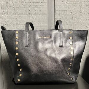 Michael Kors Black Tote with Gold Accents